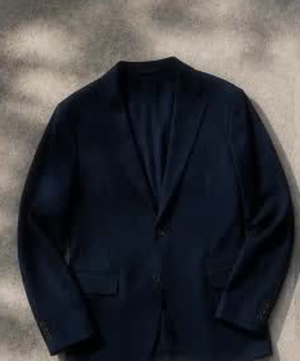 Navy worsted-wool blazer from the Five Pieces, Seven Days Reel