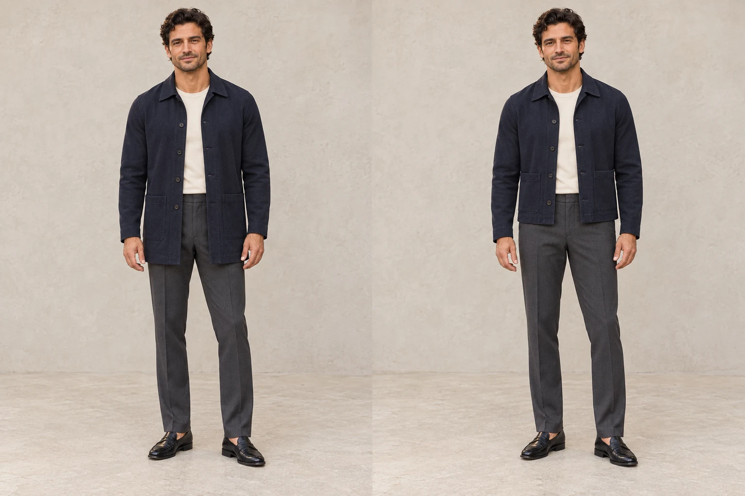 AI styling illustration: A longer casual layer