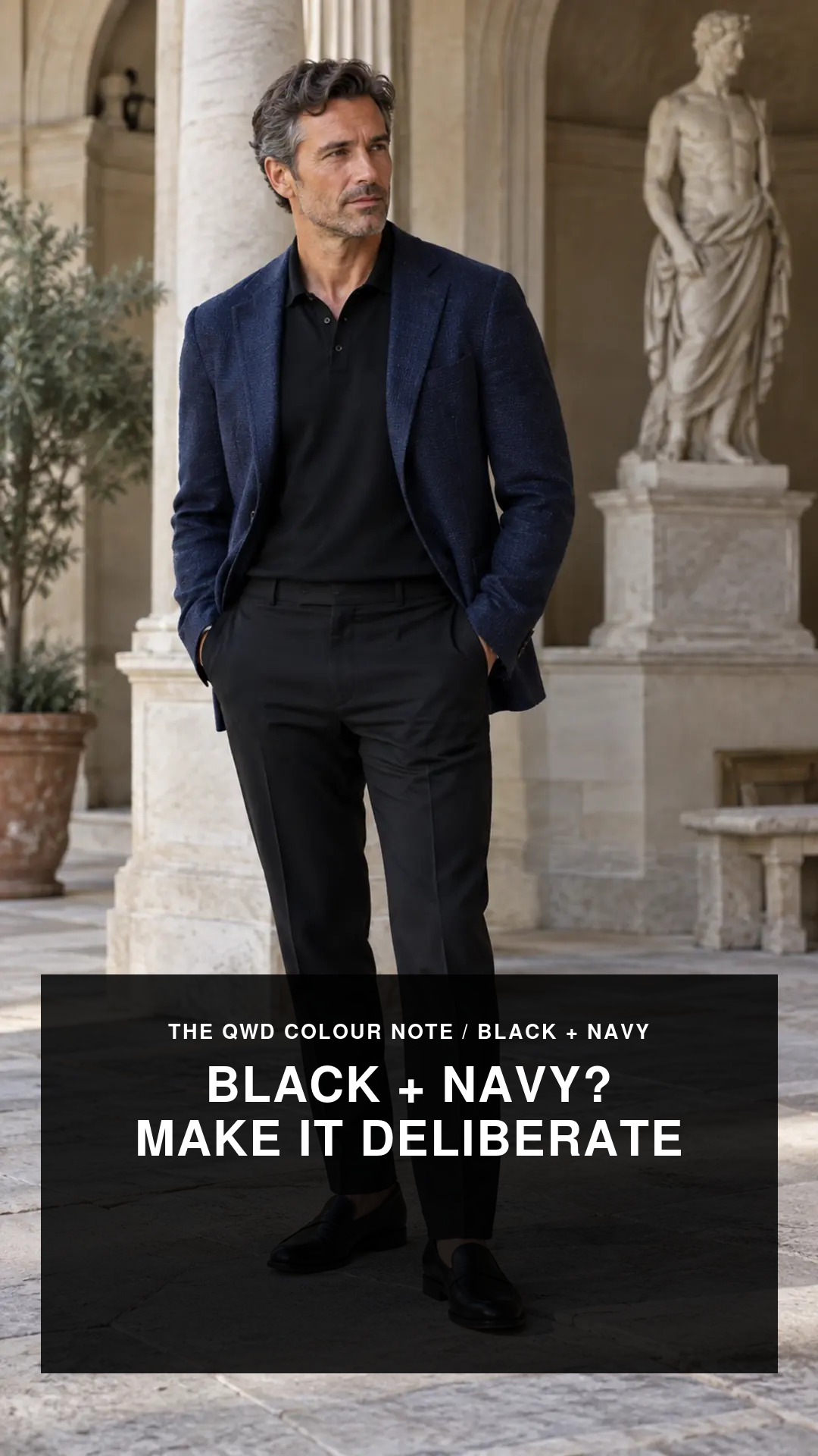 Cover for Black and navy: make the difference deliberate